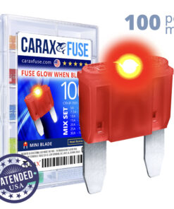 CARAX Glow Fuse. MINI Blade Mix Kit 100 pcs. Small/APM/ATM Blade Fuse.