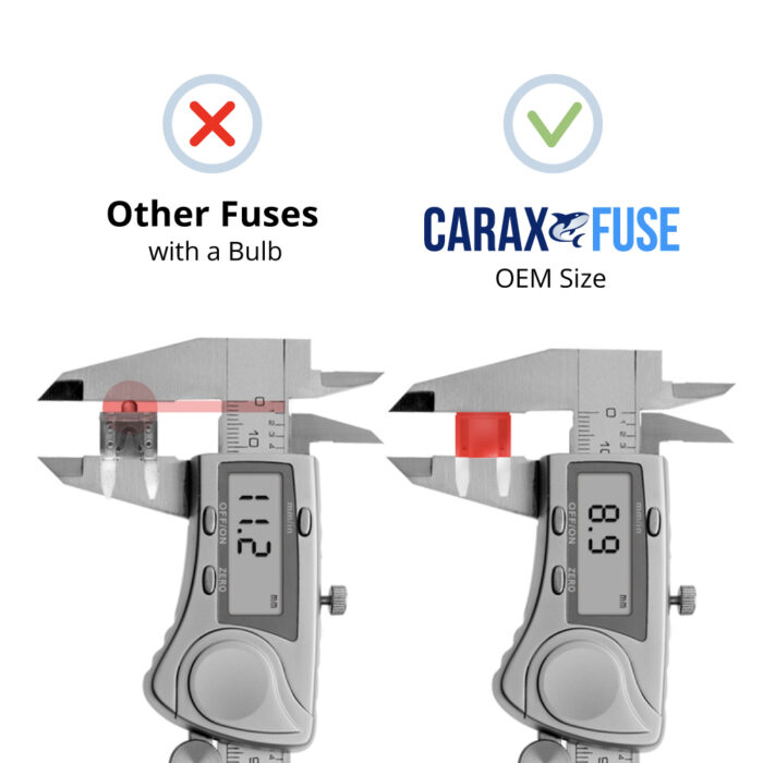 CARAX Glow Fuse. Mini Blade Fuse - OEM Size. No Bulb. Smart LED Glow Fuse