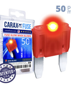 CARAX Glow Fuse. MINI Blade Mix Kit 50 pcs. Small/APM/ATM Blade Fuse.