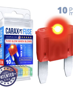 CARAX Glow Fuse. MINI Blade Mix Kit 10 pcs. Small/APM/ATM Blade Fuse.