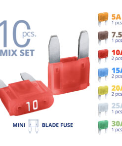 CARAX Glow Fuse. Smart MINI Mix Fuse 10 pcs.: 5A, 7.5A, 10A, 15A, 20A, 25A, 30A