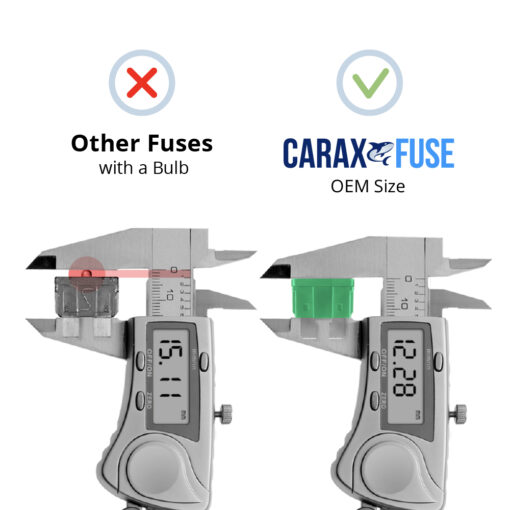 CARAX Glow Fuse. STANDARD Blade Fuse - OEM Size. No Bulb. Smart LED Glow Fuse