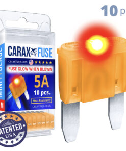 CARAX Glow Fuse. MINI Blade Kit 5A 10 pcs. Small/APM/ATM Blade Fuse.