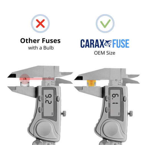 CARAX Glow Fuse. LOW PRIFILE MICRO Blade Fuse - OEM Size. No Bulb. Smart LED Glow Fuse