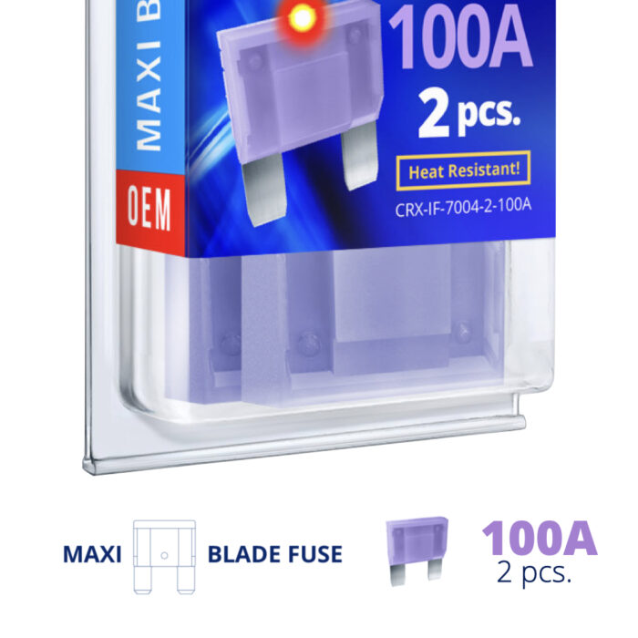 CARAX Glow Fuse. Smart MAXI Fuse 100A Set 2 pcs.
