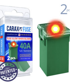 CARAX Glow Fuse. CARTRIDGE MAXI 40A Set 2 pcs. TALL/STANDARD/FEMALE/FMX Fuse.