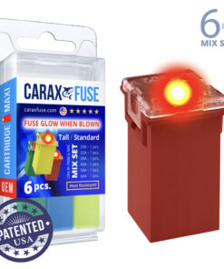 CARAX Glow Fuse. CARTRIDGE MAXI Mix Kit 6 pcs. TALL/STANDARD/FEMALE/FMX Fuse.
