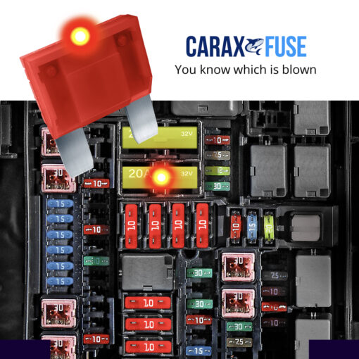 CARAX Glow Fuse. Smart Automotive MAXI Fuse. Easy Identification LED Light Fuse