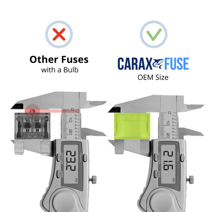 CARAX Glow Fuse. MAXI Blade Fuse - OEM Size. No Bulb. Smart LED Glow Fuse