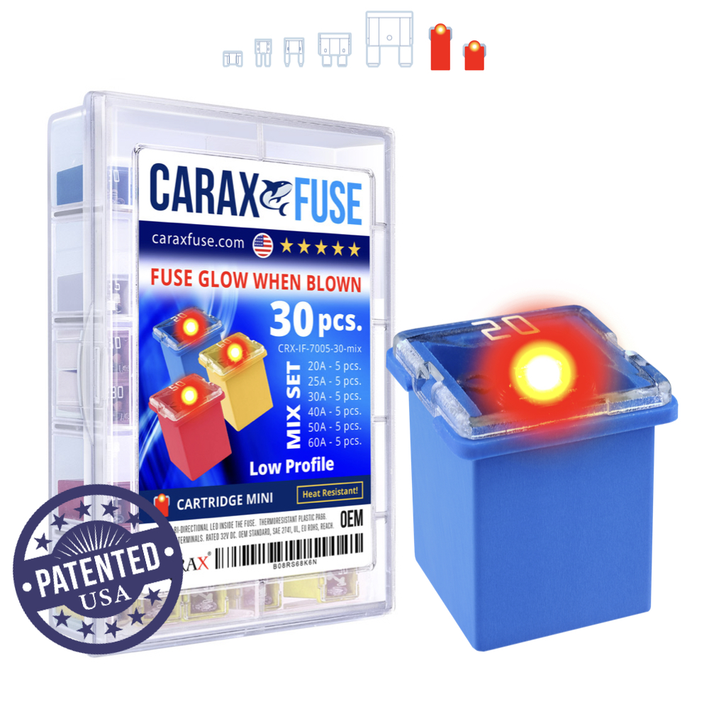 CARAX Glow Fuse. CARTRIDGE J-case TALL/STANDARD/LOW PROFILE